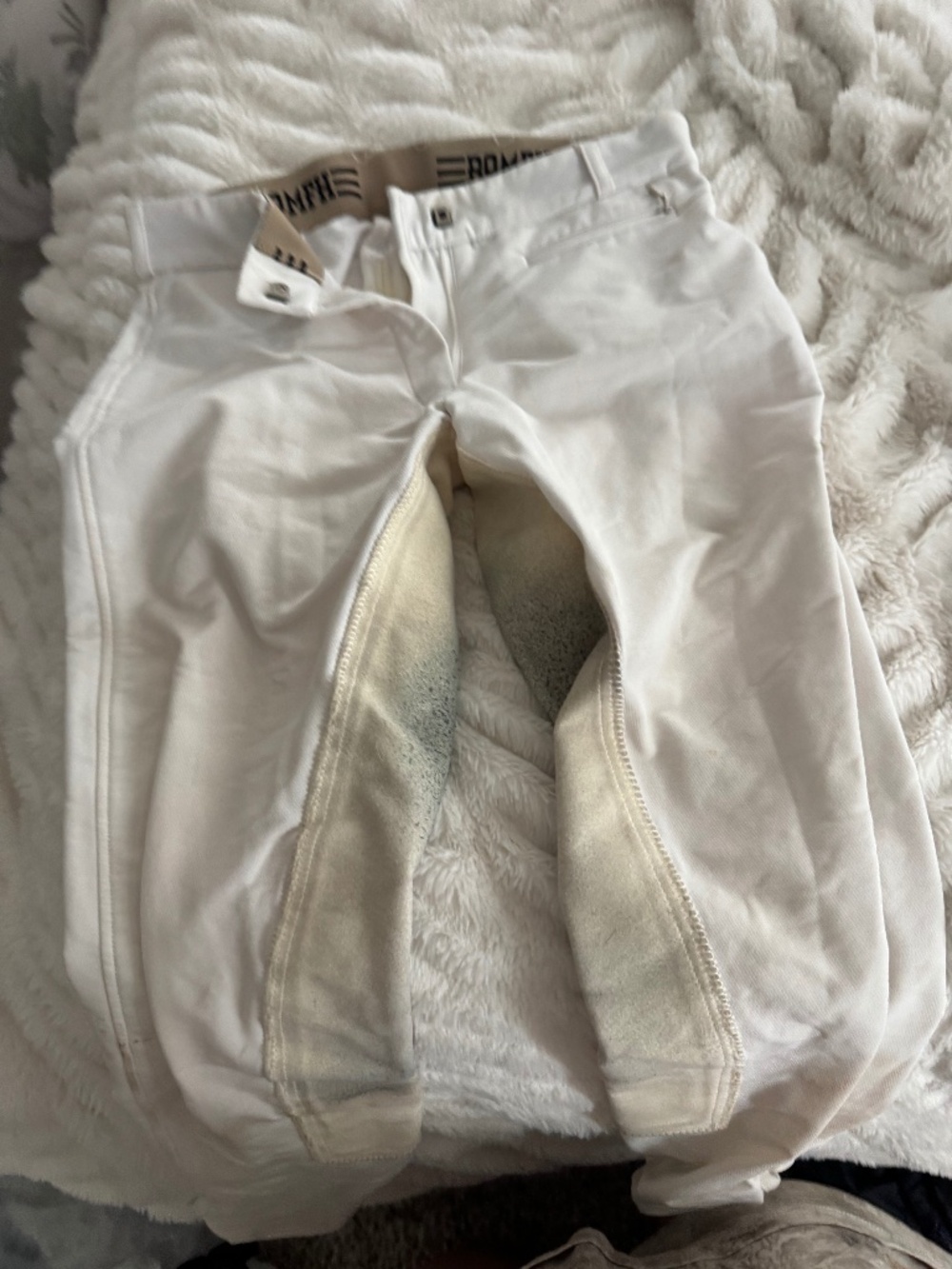 White full seat breeches Romfh size 28